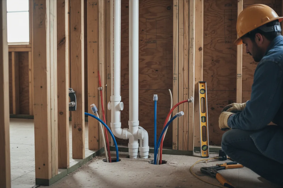Drain and supply rough-in during Garbage Disposal Repair in Pioneer